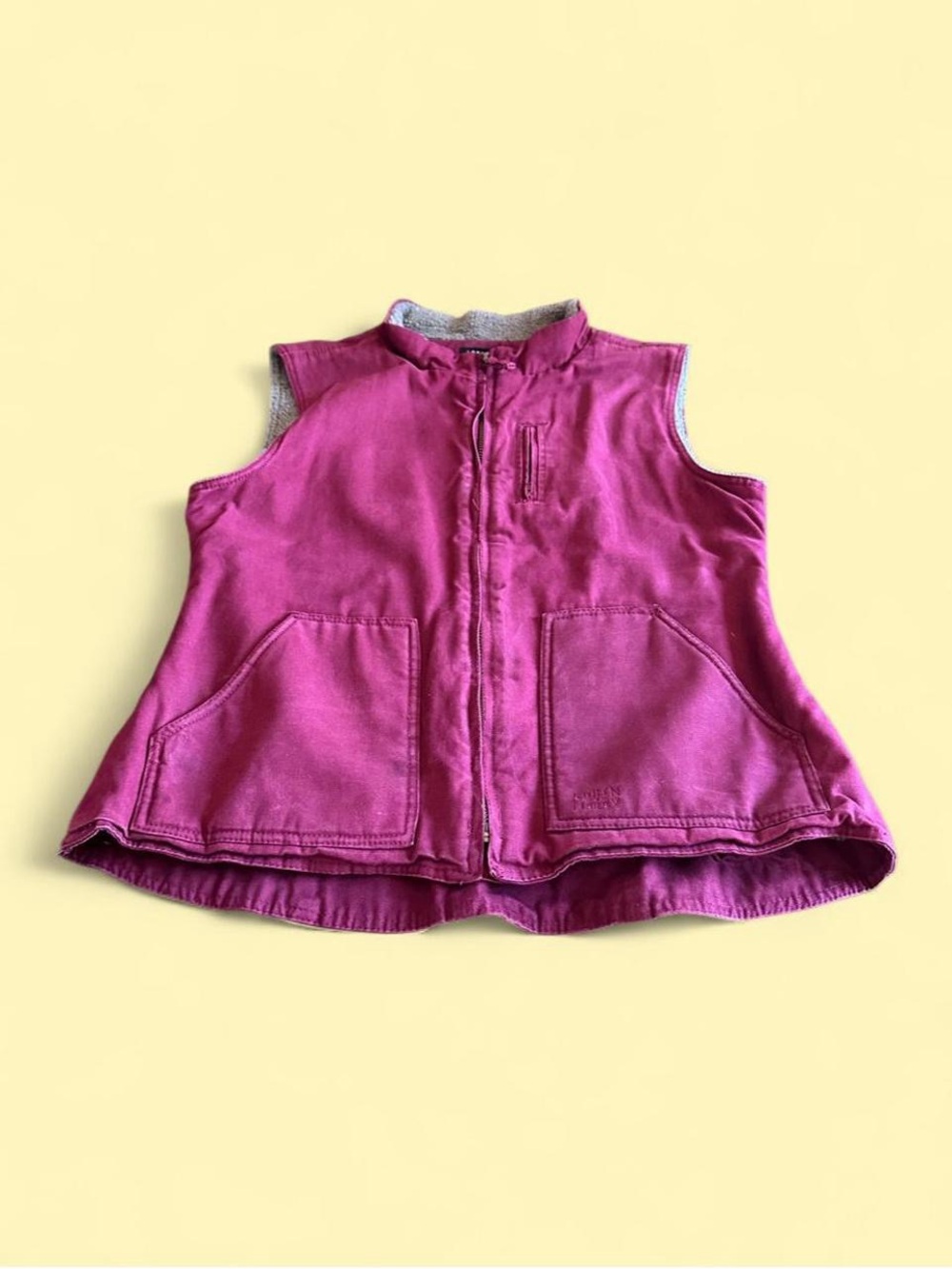 Vintage Lakin McKey Trading Co Burgundy Sherpa Work Vest Women’s 2XL